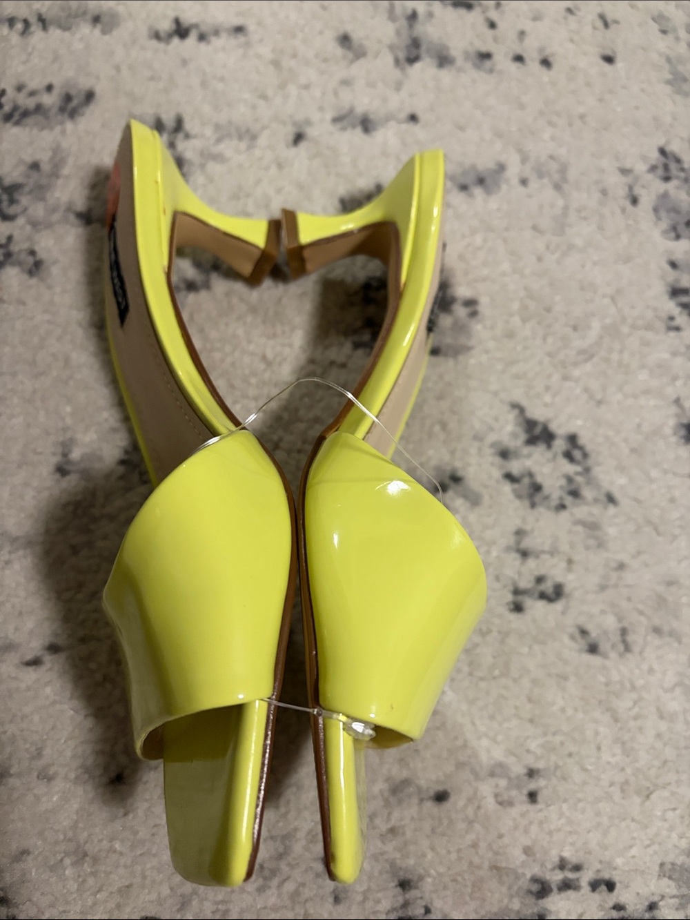 Nine West Neon Lime Open-Toe Slide Mules - Picture 4 of 8